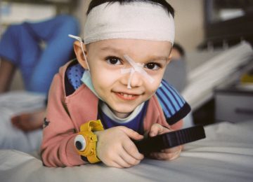 Happy kid in hospital