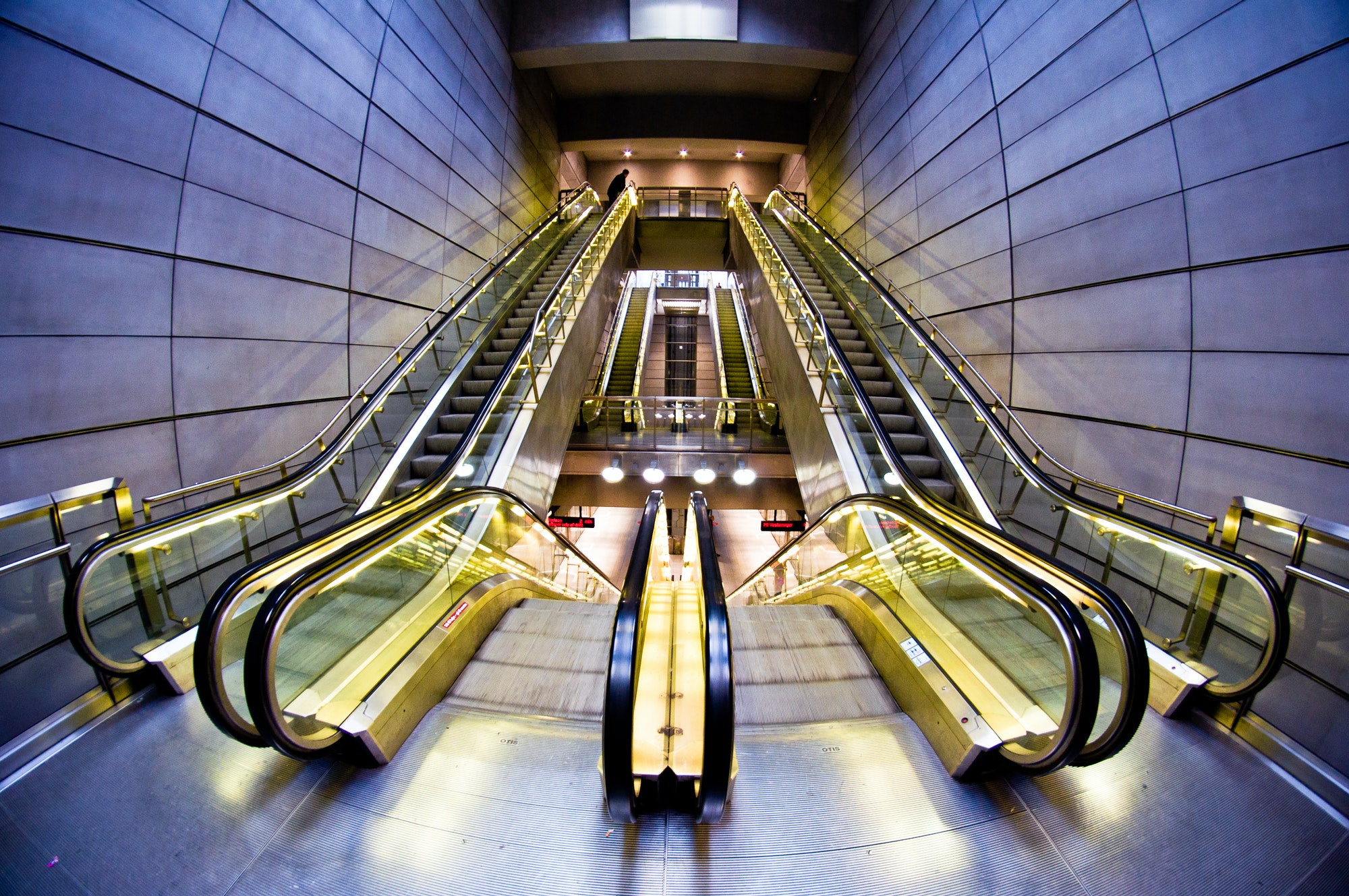 futuristic interior of metro station